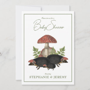 Hedgehog Whimsical Baby Shower Inbjudningar
