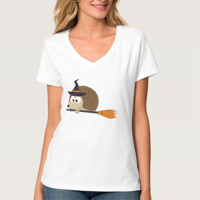 Hedgehog Witch T Shirt (Framsida)