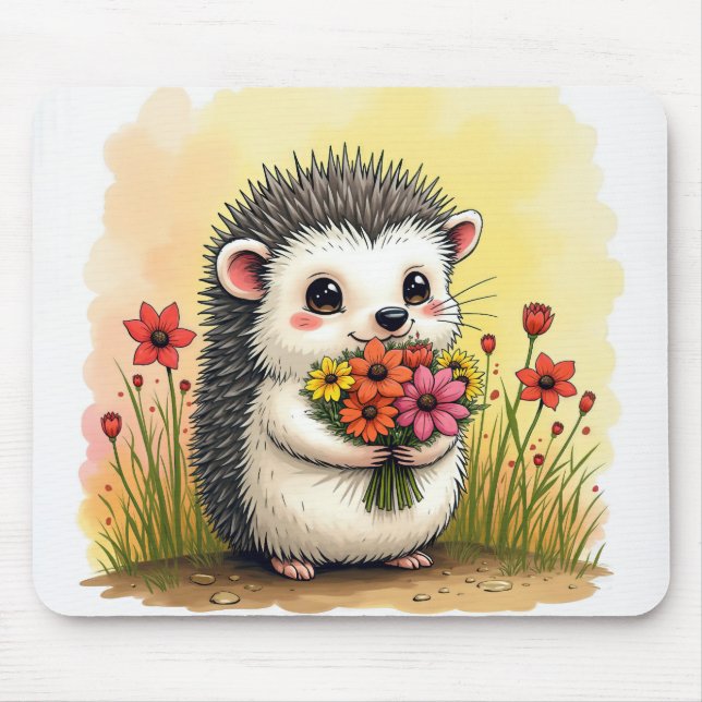 Hedgehog with Flower Bouquet Musmatta (Framsidan)