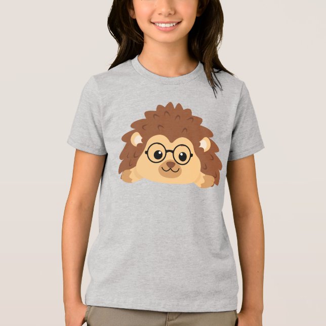 Hedgehog with Glasses T Shirt (Framsida)