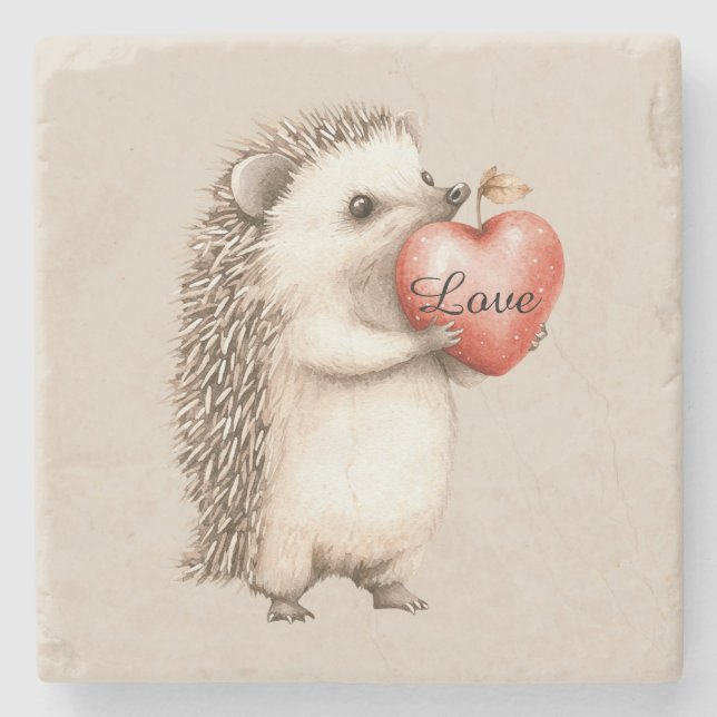 Hedgehog with Heart Love Stenunderlägg (Framsidan)