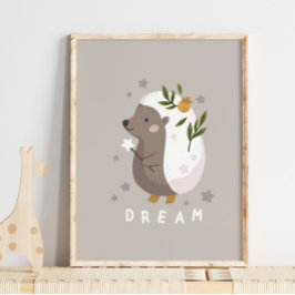 Hedgehog Woodland Animal Dream Poster | Utskrift a