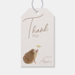 Hedgehog Woodland Forest Baby Shower Presentetikett