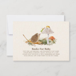Hedgehog Woodland Mushroom Bokar for Baby Shower Inbjudningar