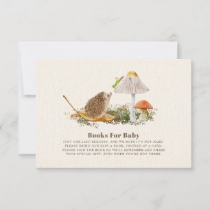 Hedgehog Woodland Mushroom Bokar for Baby Shower Inbjudningar