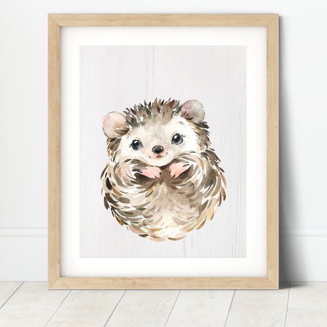 Hedgehog Woodland Nursery Art Print Poster (Skapare uppladdad)
