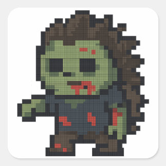 hedgehog zombie lakan fyrkantigt klistermärke
