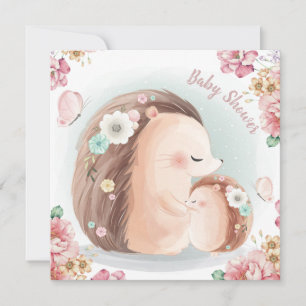 Hedgehogs Baby Shower-inbjudan Julkort