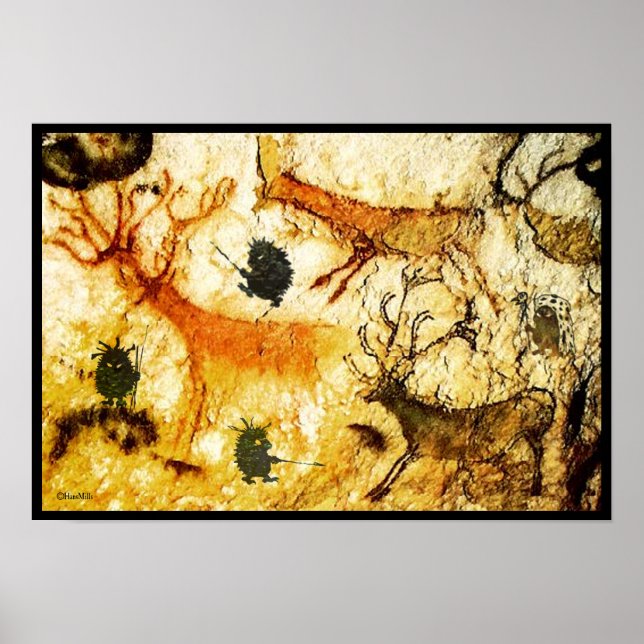 Hedgehogs Cave Painting Poster (Framsidan)