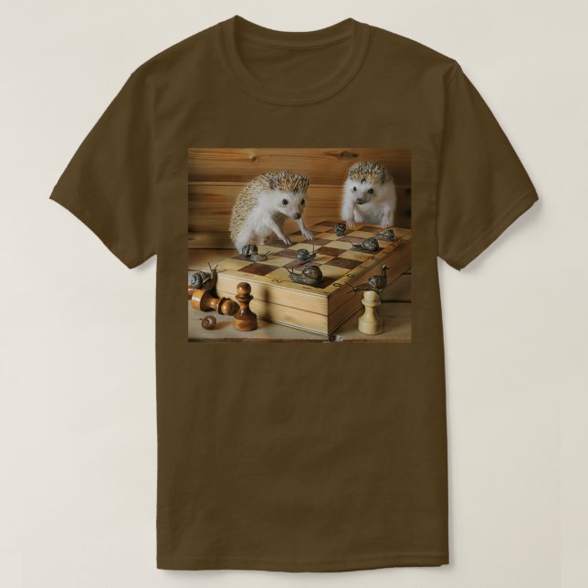 Hedgehogs chess-spelare t shirt (Design framsida)