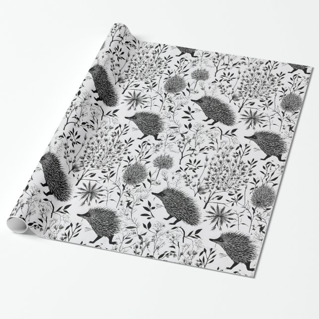 Hedgehogs Designer Wrapping Papper Presentpapper (Utrullad)
