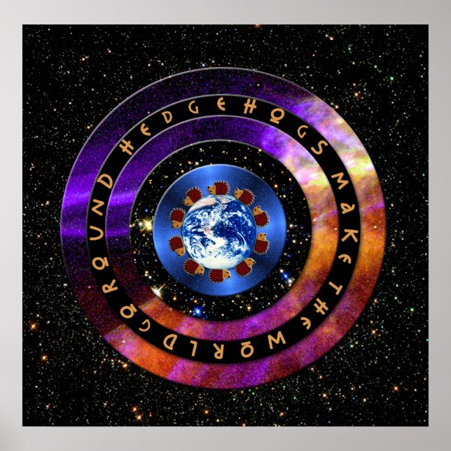 Hedgehogs gör världen till en rond! poster (Framsidan)