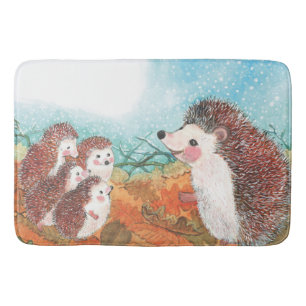 Hedgehogs Illustration Badrumsmatta