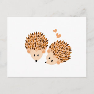 Hedgehogs illustration vykort