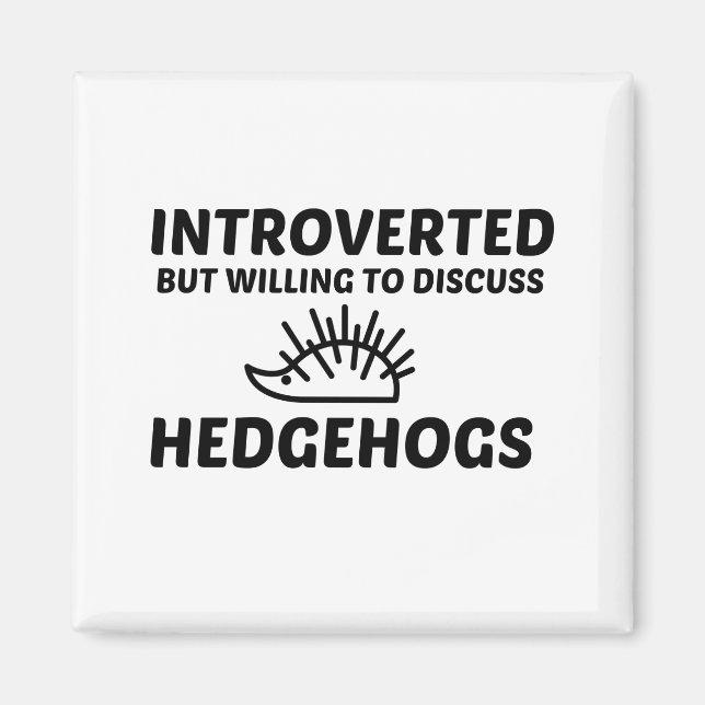 HEDGEHOGS INTROVERTERADE MEN VILLIGA DISKUSERA MAGNET (Framsidan)