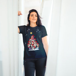 Hedgehogs Julgran Santa Caps T Shirt