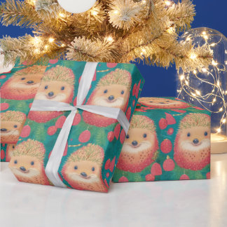Hedgehogs och Gumdrops Cute God Jul Presentpapper