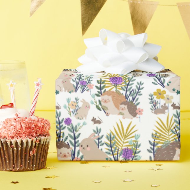 Hedgehogs och vänners duschgardiner presentpapper (Födelsedagsfest)