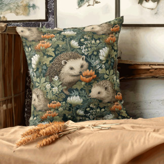 Hedgehogs på en gammal engelsk Garden Kudde