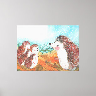Hedgehogs pratar med varandra Illustration Canvastryck
