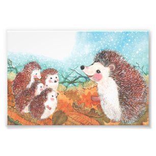 Hedgehogs pratar med varandra Illustration Fototryck