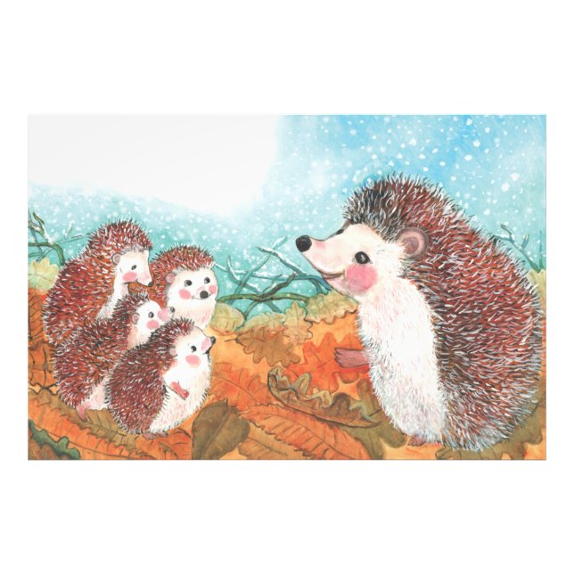 Hedgehogs pratar med varandra Illustration Fototryck (Framsidan)