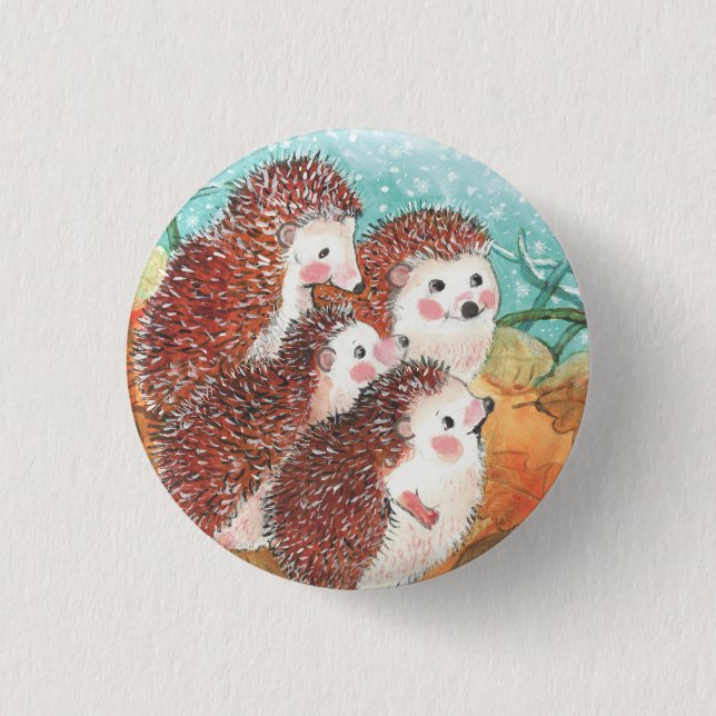 Hedgehogs pratar med varandra Illustration Knapp (Framsida)