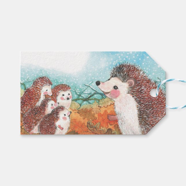 Hedgehogs pratar med varandra Illustration Presentetikett (Framsidan (Horisontell))