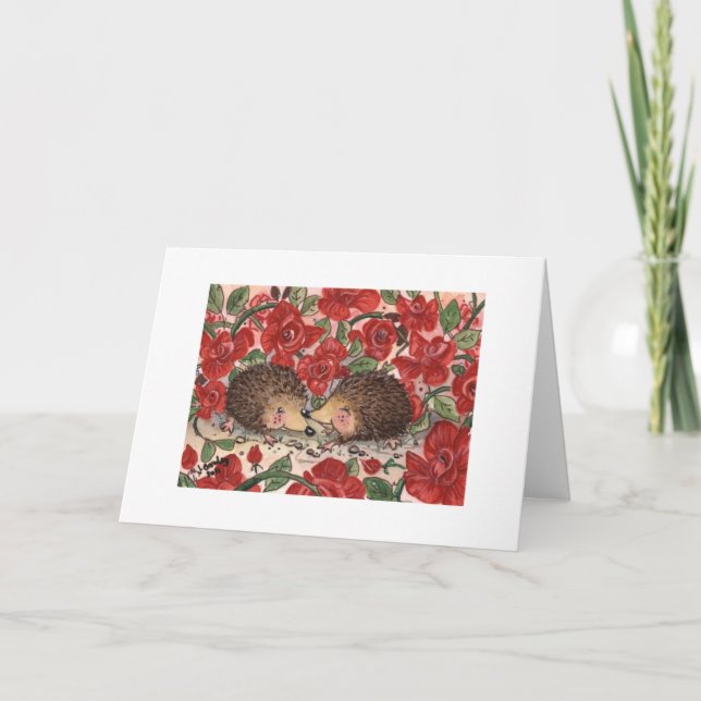 Hedgehogs Valentine Card Helgkort (Framsida)