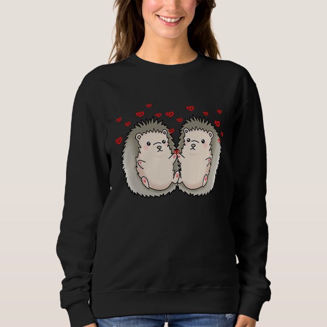 Hedgehogs Valentines Day Matching Couple Hedgehogs T Shirt (Framsida)