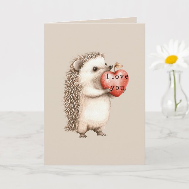 Hedgehogs with Heart Love Kort (Liten växt)