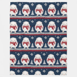Hedgehogs with Scarves fleece blanket