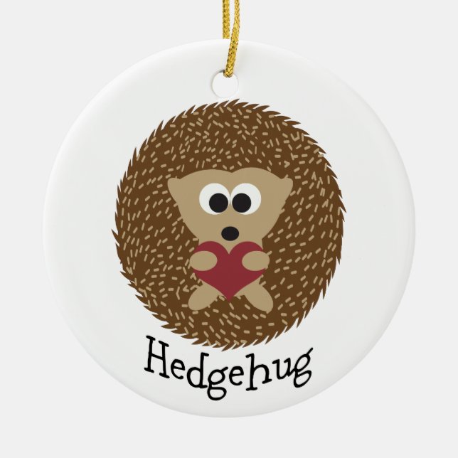 Hedgehug Hedgehog Julgransprydnad Keramik (Framsidan)
