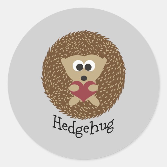 Hedgehug Hedgehog Runt Klistermärke (Framsida)