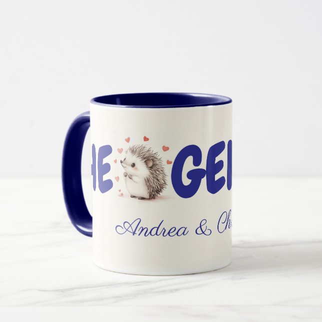 Hedgehugs! Anpassningsbar Hedgehog Coffee Mugg, Te Mugg (Framsida vänster)