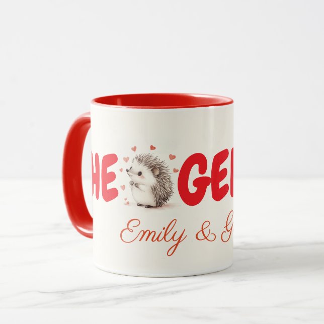 Hedgehugs! Anpassningsbar Hedgehog Coffee Mugg, Te Mugg (Framsida vänster)