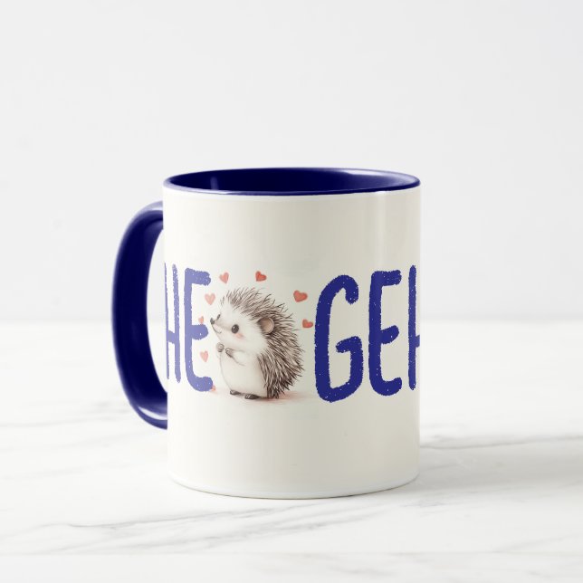 Hedgehugs! Cute Hedgehog Coffee Mugg, Tea Mugg (Framsida vänster)