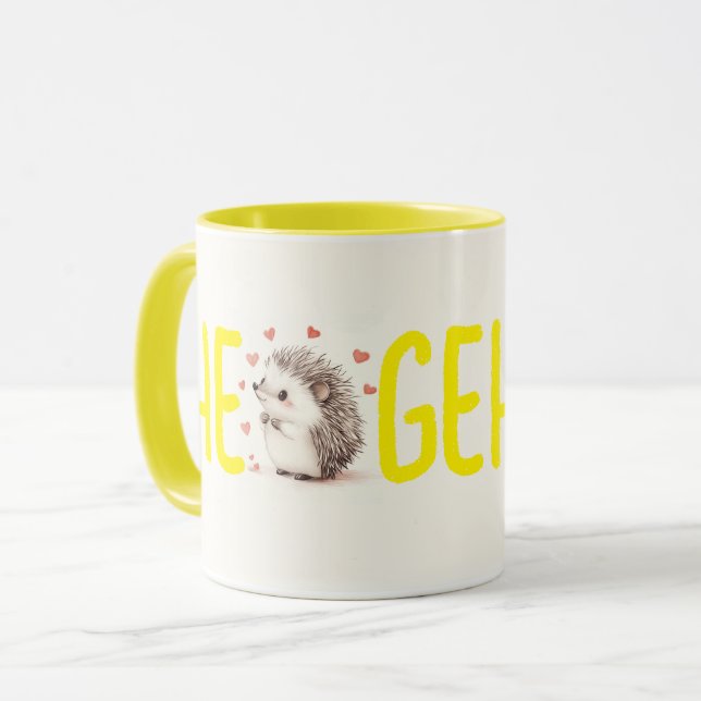 Hedgehugs! Cute Hedgehog Coffee Mugg, Tea Mugg (Framsida vänster)