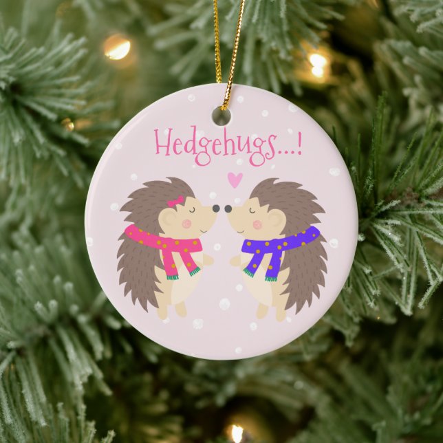Hedgehugs! Cute Hedgehog-jul Julgransprydnad Keramik (Träd)