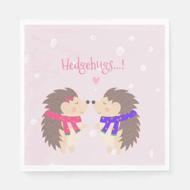 Hedgehugs! Cute Hedgehog-jul Pappersservett (Framsidan)
