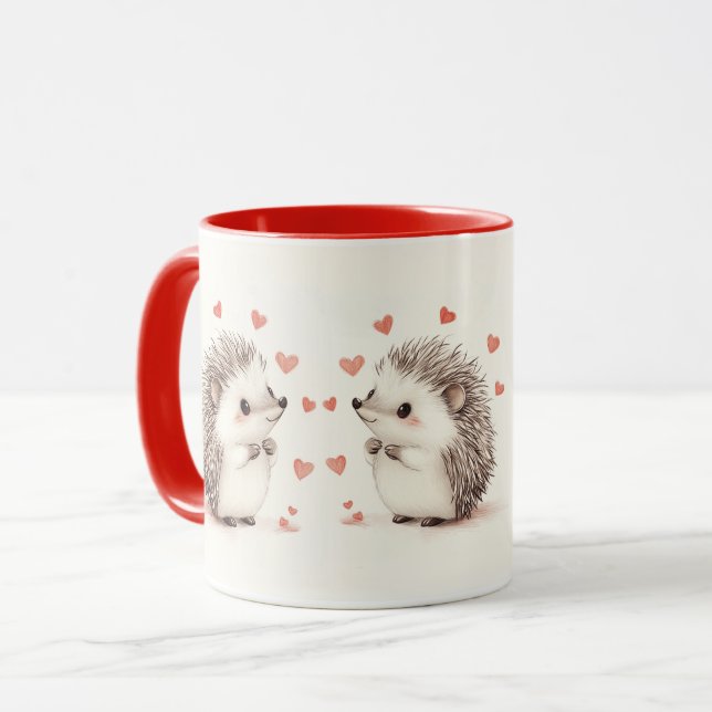 Hedgehugs! Funny och Cute Hedgehogs Mugg (Framsida vänster)