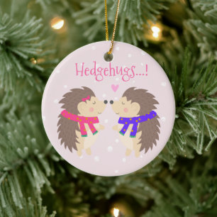Hedgehugs! Gullig igelkottjul Julgransprydnad Keramik