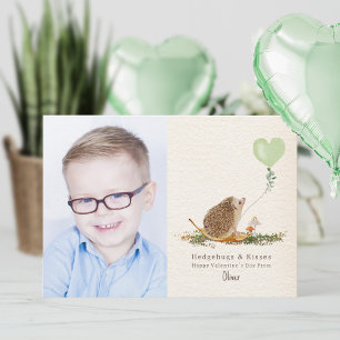 Hedgehugs Kisses Grönt Balloon Hedgehog Valentine Kort