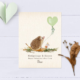 Hedgehugs & Kisses Hedgehog Classroom Valentine Vykort