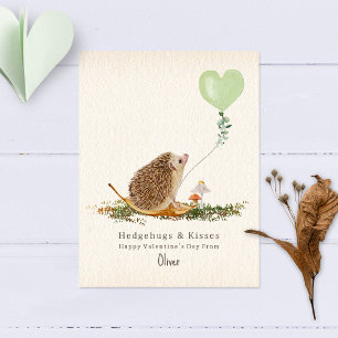 Hedgehugs & Kisses Hedgehog Classroom Valentine Vykort
