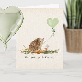 Hedgehugs & Kisses Hedgehog Mushroom Valentine Kort