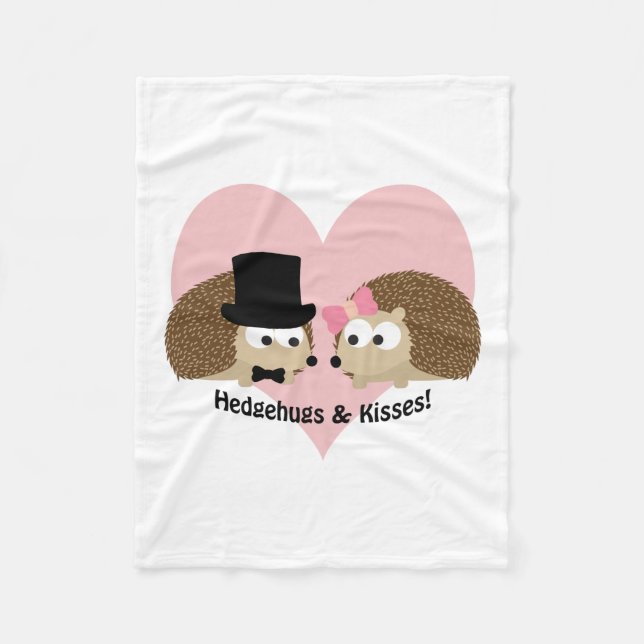 Hedgehugs och Kisses Hedgehog Couple Fleecefilt (Framsidan)