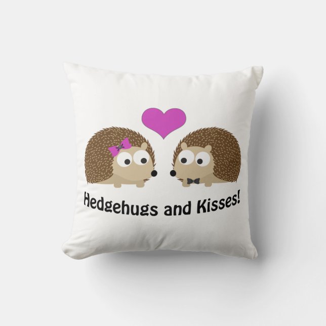 Hedgehugs och Kisses Hedgehog Kärlek Kudde (Framsida)