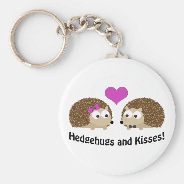 Hedgehugs och Kisses hedgehog kärlek Nyckelring (Framsidan)