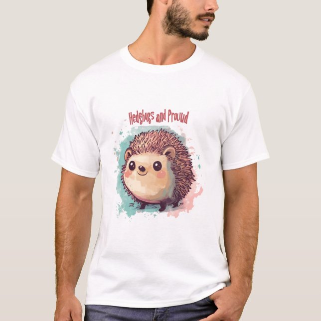 Hedgehugs och Proud T-shirt Design - Cute Hedgehog (Framsida)